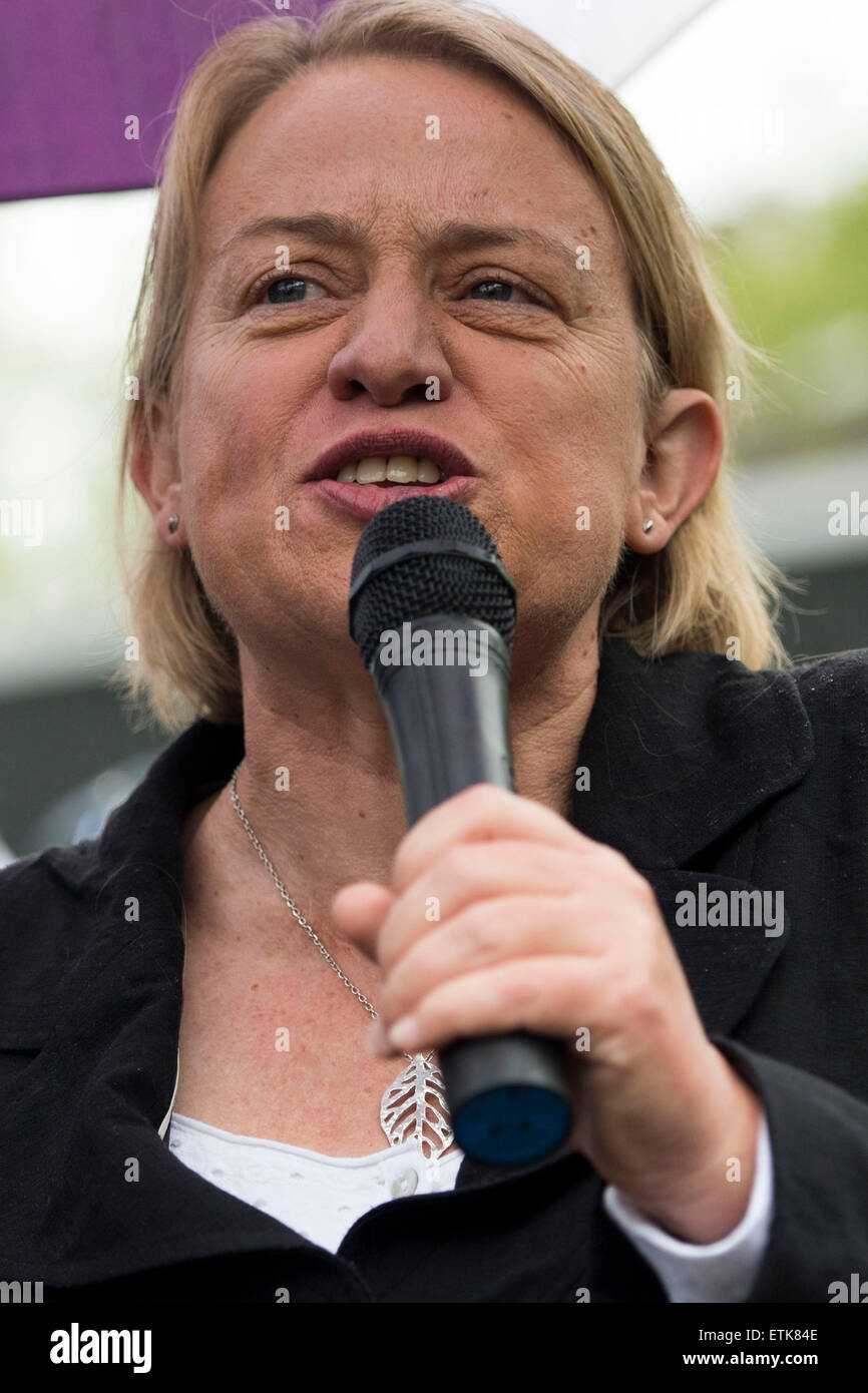 Chef du Parti Vert d'Angleterre et du Pays de Galles Natalie Bennett. Banque D'Images