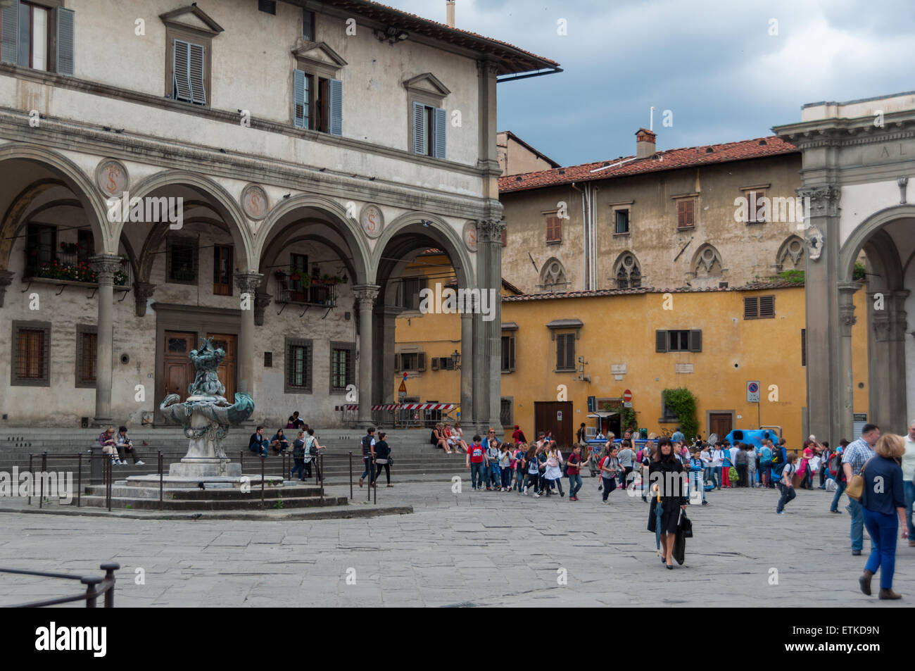 La Piazza della Santissima Annunziata, Florence, Italie Banque D'Images