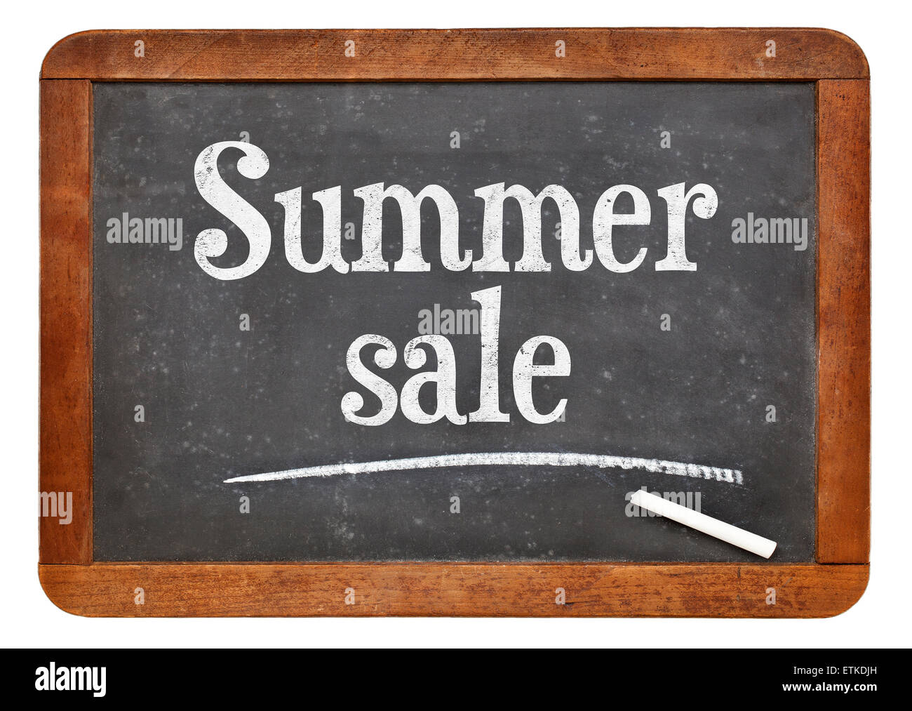Vente d'été signer - texte sur un tableau noir ardoise vintage isolés Banque D'Images