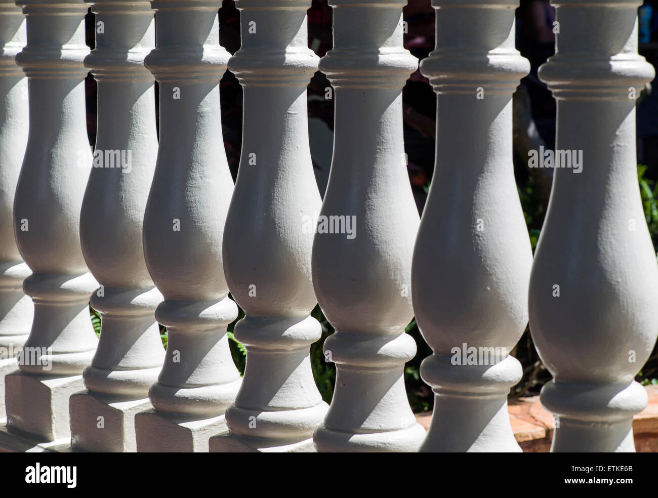 Détail architectural de colonnes, Kaua'i Marriott Resort ; Baie de Kalapaki, Kaua'i, Hawaii, USA Banque D'Images