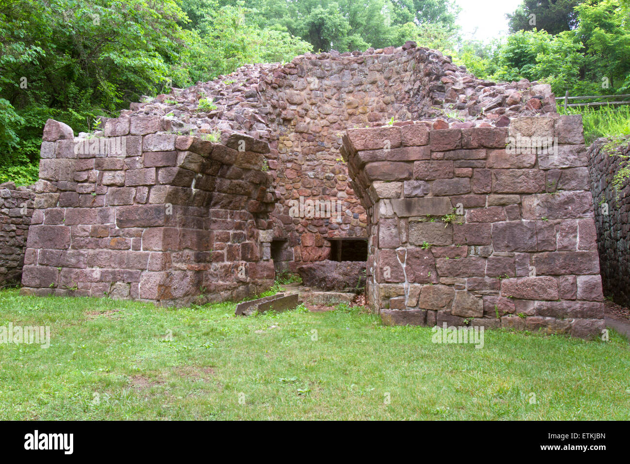 Le charbon anthracite fourneau à Hopewell Furnace, Berks County, PA. Banque D'Images