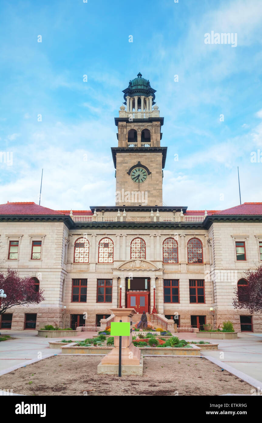 Musée des pionniers dans la région de Colorado Springs, Colorado dans la soirée Banque D'Images