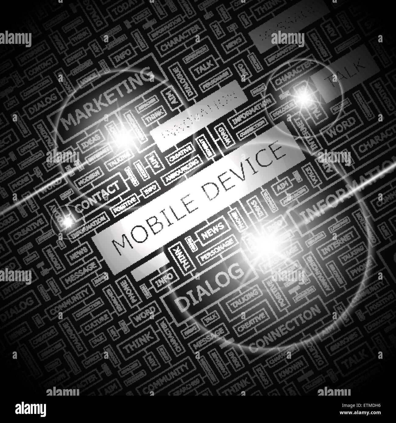 Appareil mobile. Nuage de mots illustration. Tag Cloud concept collage. Illustration de Vecteur