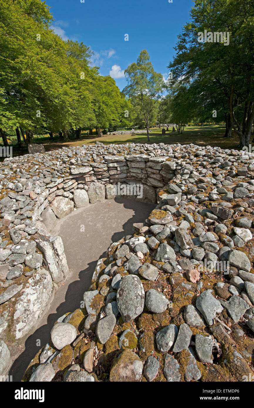 La sépulture néolithique préhistorique à l'Balnuran Clava Cairns, près de Culloden, Inverness-shire. 9862 SCO. Banque D'Images