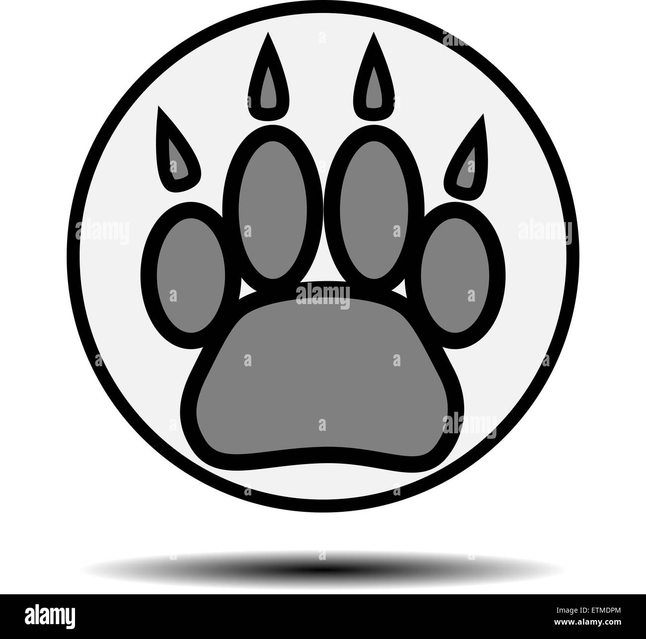 Foot print animal. Voie paw, imprimer cat dogor tiger, vector illustration graphique Banque D'Images