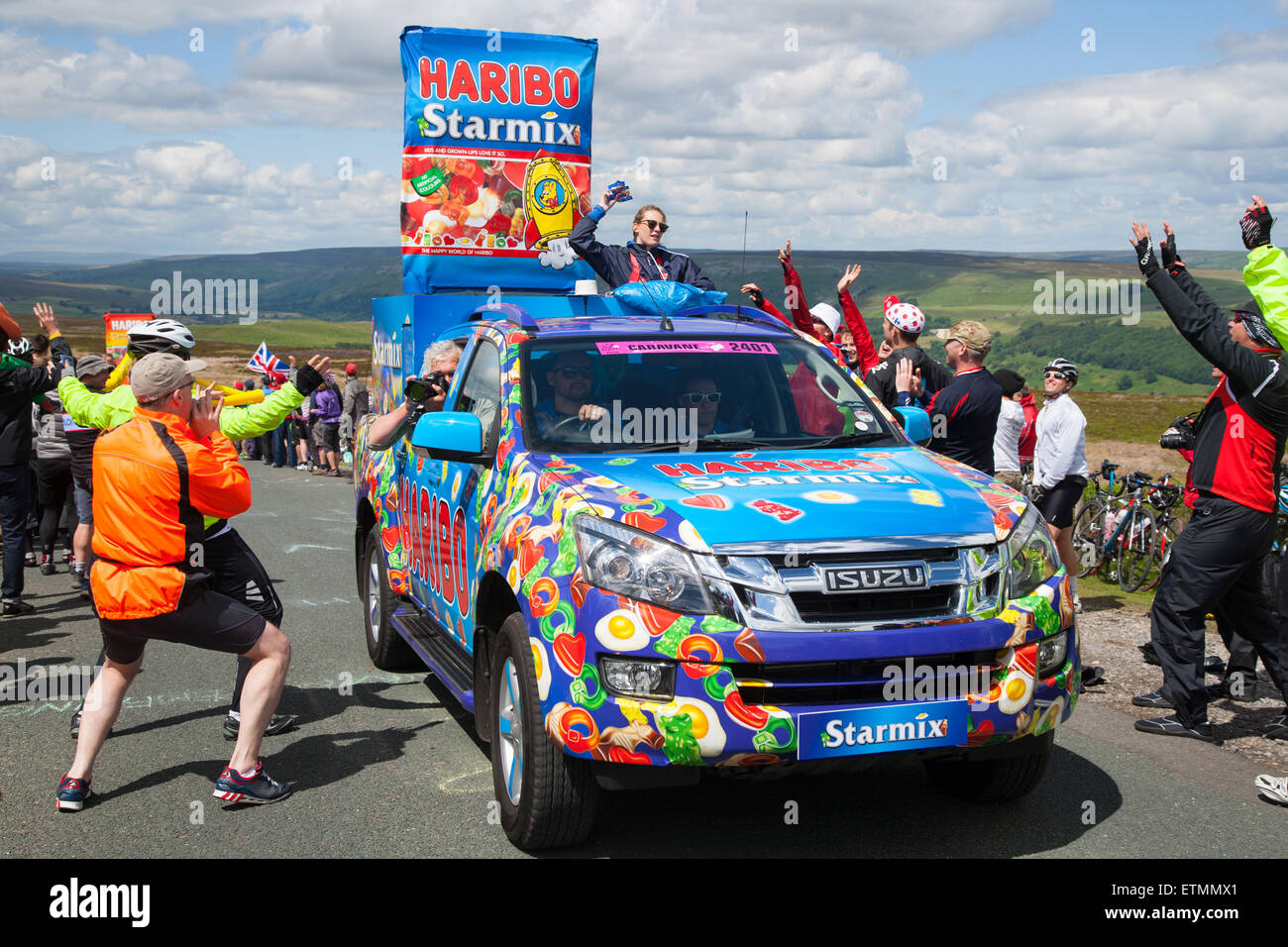 La caravane de promotion pendant le Tour de France 2014 Le Yorkshire. Banque D'Images