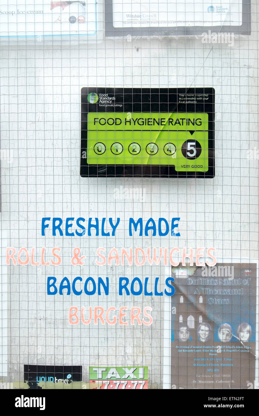 L'hygiène alimentaire 0 sticker UK Banque D'Images