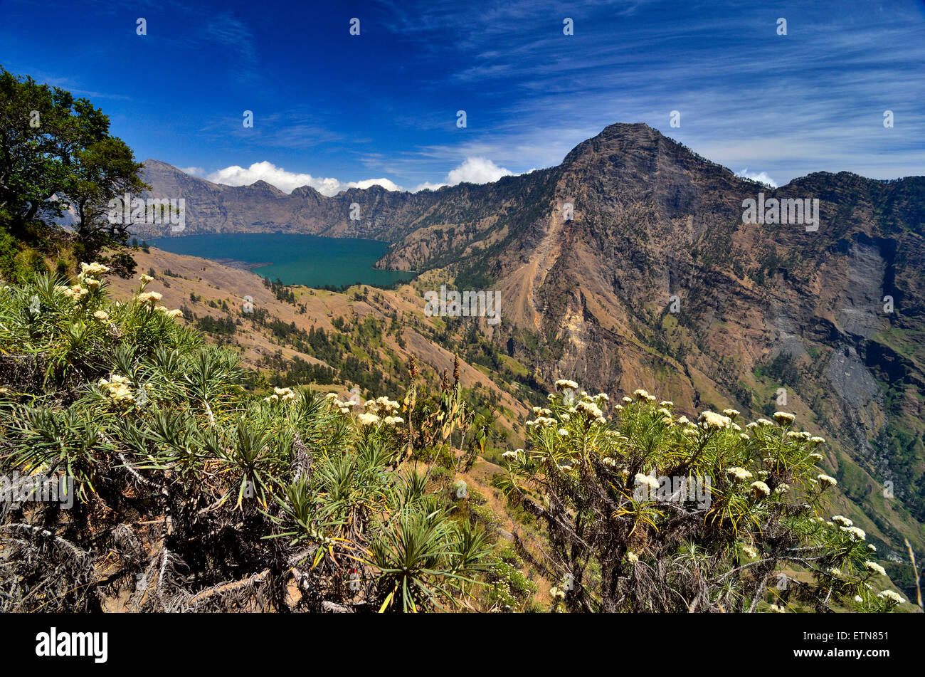 Segare anak Lake, Mont Rinjani, West Nusa Tenggara, en Indonésie Banque D'Images