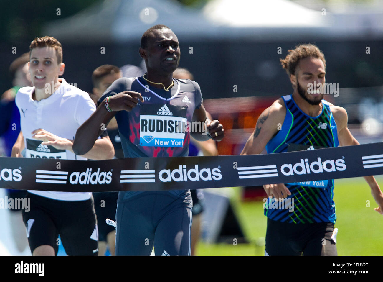 13 juin, 2015 ; Randall's Island, NY, USA ; David Rudisha de Kenya remporte le 800m hommes au cours de l'IAAF Diamond League Adidas Grand Prix à Icahn Stadium. Anthony Nesmith/Cal Sport Media Banque D'Images