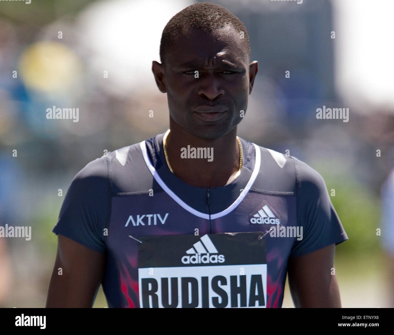 13 juin, 2015 ; Randall's Island, NY, USA ; David Rudisha du Kenya avant de la men's 800m au cours de l'IAAF Diamond League Adidas Grand Prix à Icahn Stadium. Anthony Nesmith/Cal Sport Media Banque D'Images