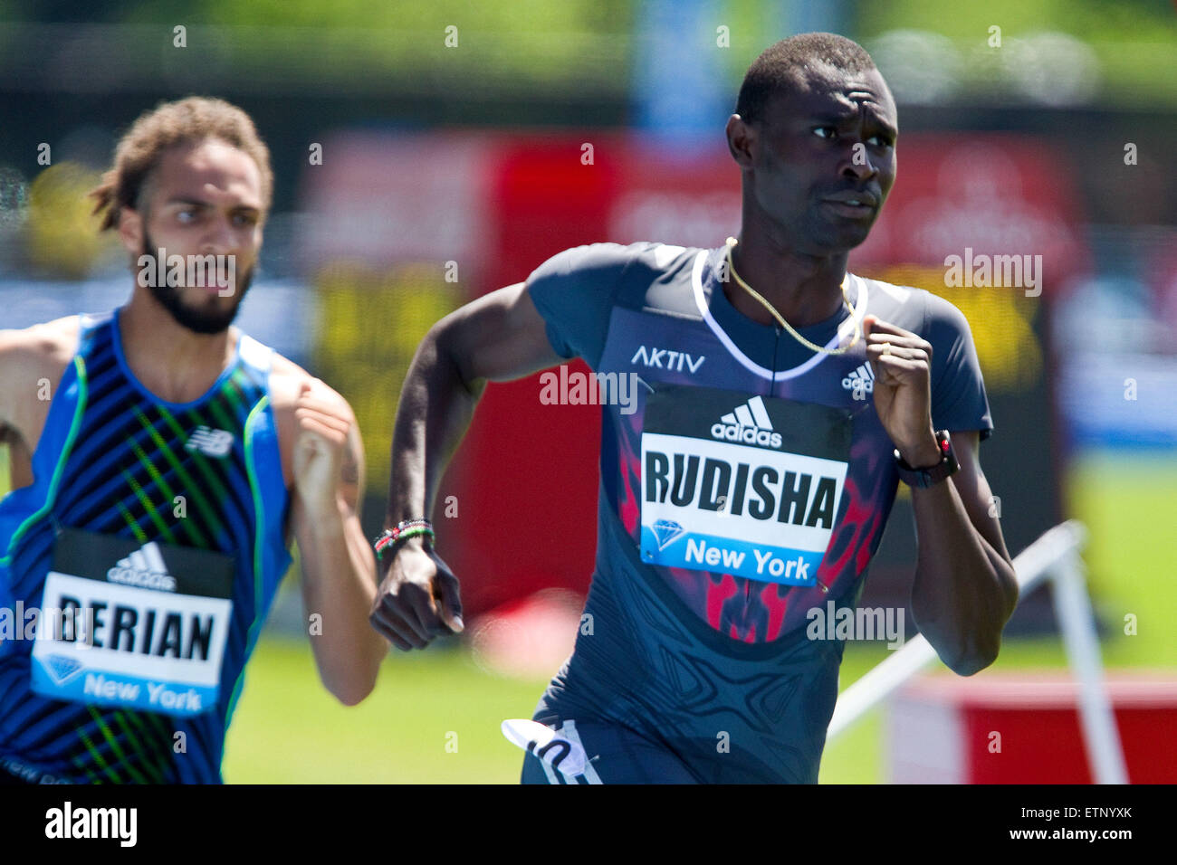 13 juin, 2015 ; Randall's Island, NY, USA ; David Rudisha de Kenya remporte le 800m hommes au cours de l'IAAF Diamond League Adidas Grand Prix à Icahn Stadium. Anthony Nesmith/Cal Sport Media Banque D'Images