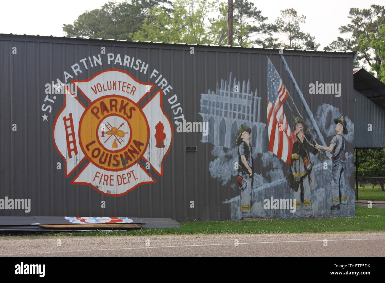 11 septembre 11 septembre 2001 mémorial pour les pompiers à Breaux Bridge St. Martin comté le sud de la Louisiane Banque D'Images