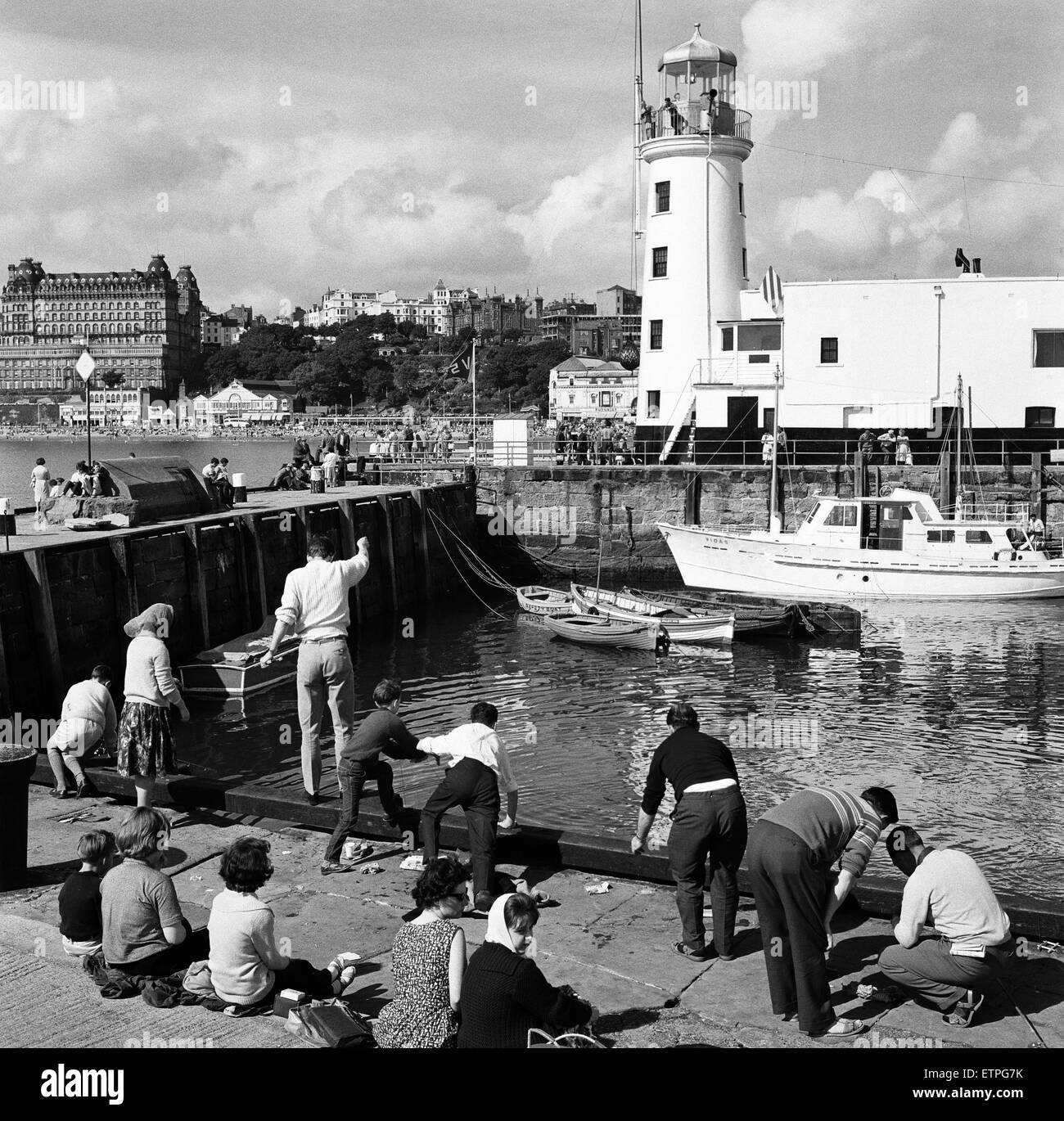 Vues de Scarborough, Yorkshire du Nord. Octobre 1963. Banque D'Images