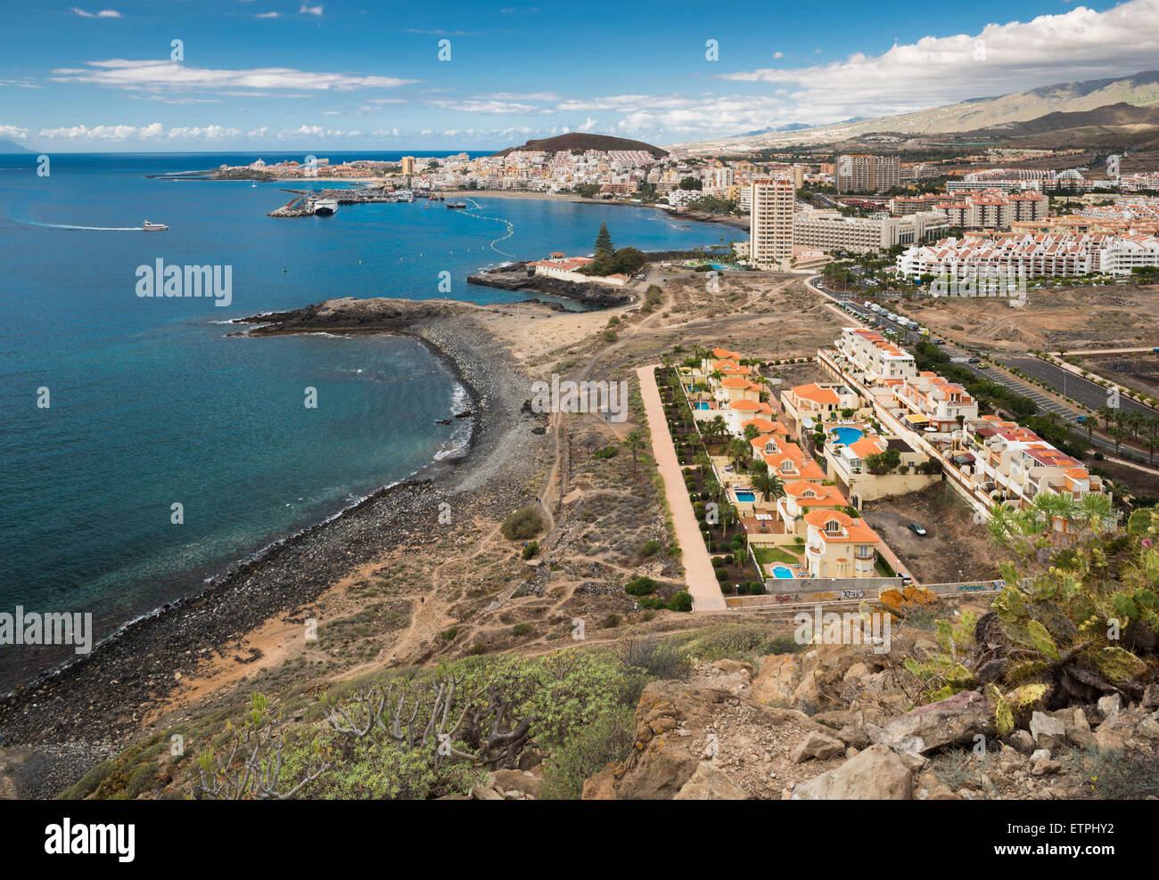 La station balnéaire de Los Cristianos, Tenerife Banque D'Images