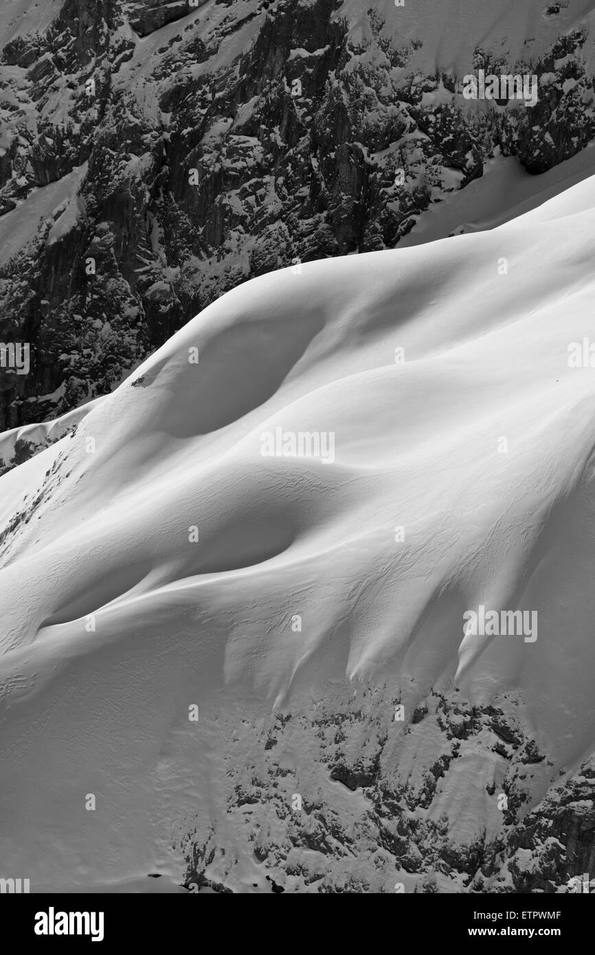 Paysage alpin en hiver, l'Autriche, le Tyrol, l'Achensee, Karwendeltal, Scharnitz Banque D'Images