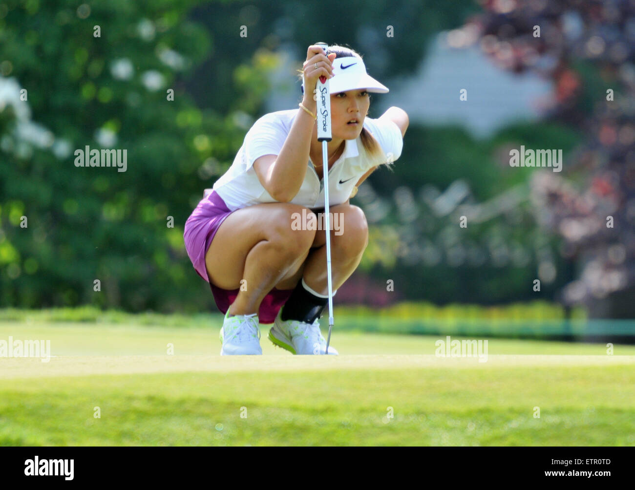 Michelle Wie en action au cours de la KPMG Women's PGA Championship à Westchester Country Club à Harrison, New York. Gregory Vasil/Cal Sport Media Banque D'Images
