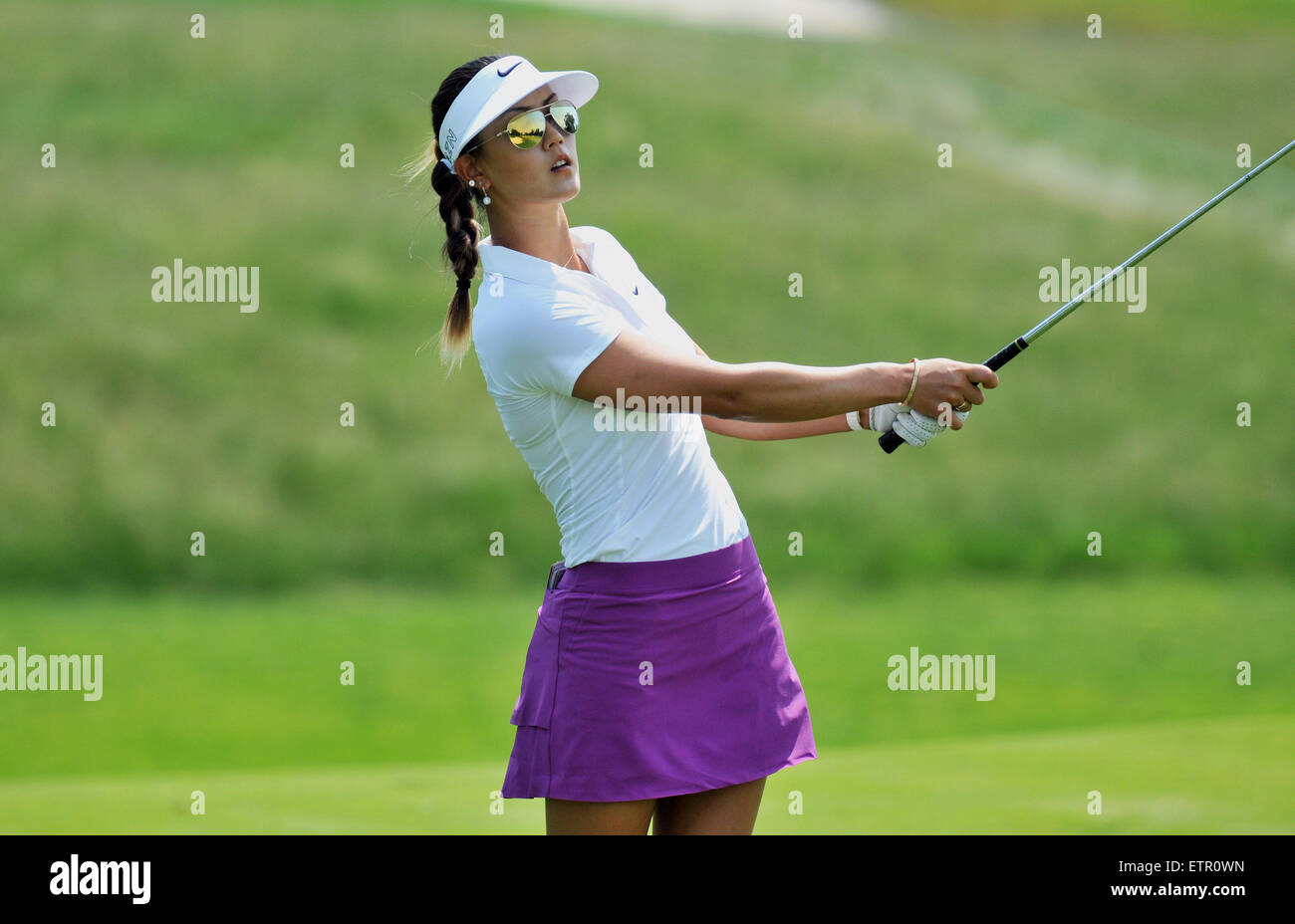 Michelle Wie en action au cours de la KPMG Women's PGA Championship à Westchester Country Club à Harrison, New York. Gregory Vasil/Cal Sport Media Banque D'Images