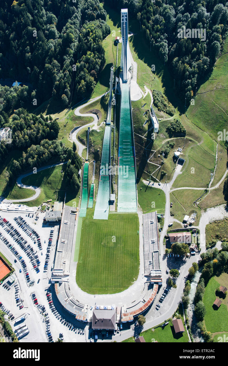 Stade de saut à ski, ski, ski, ski de Garmisch-Partenkirchen, Gudiberg, Bavière, Allemagne Banque D'Images