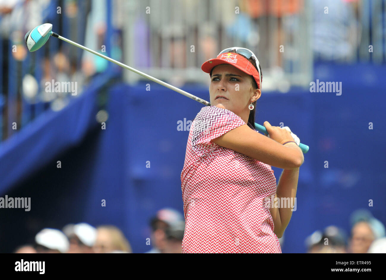 Lexi Thompson en action au cours de la KPMG Women's PGA Championship à Westchester Country Club à Harrison, New York. Gregory Vasil/Cal Sport Media Banque D'Images