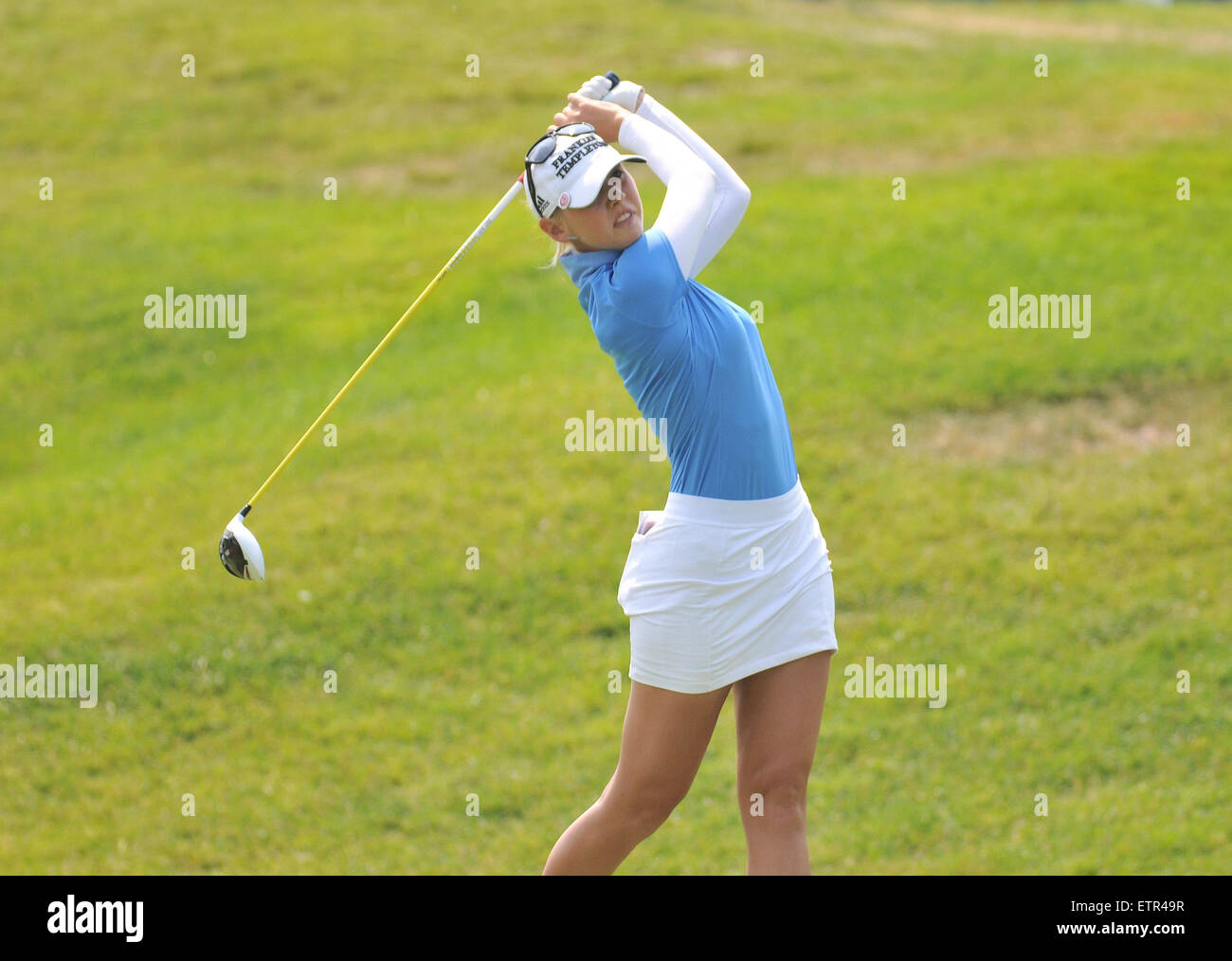 Jessica Korda en action au cours de la KPMG Women's PGA Championship à Westchester Country Club à Harrison, New York. Gregory Vasil/Cal Sport Media Banque D'Images