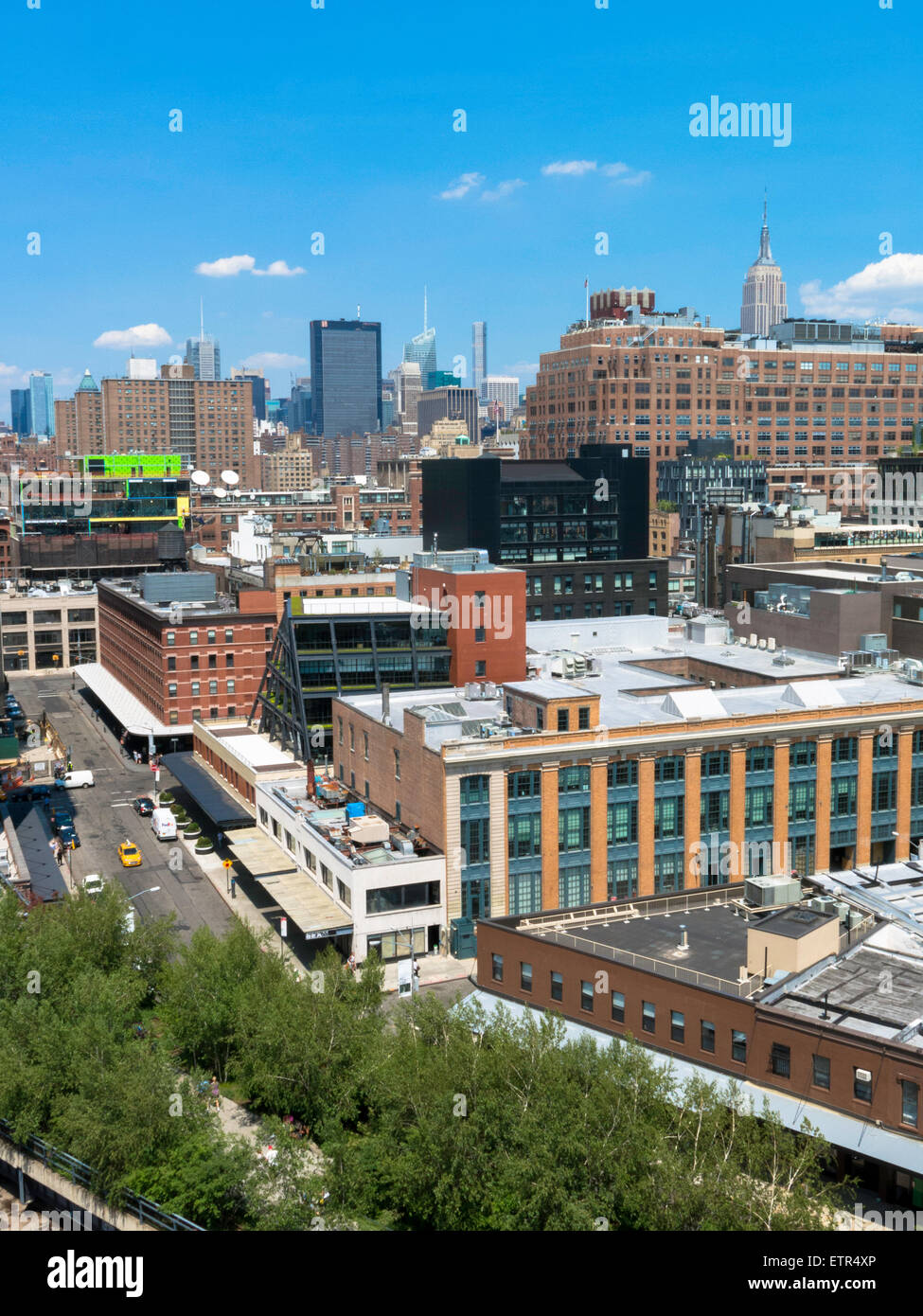 En direction nord depuis la ligne haute Park, NYC. USA Banque D'Images