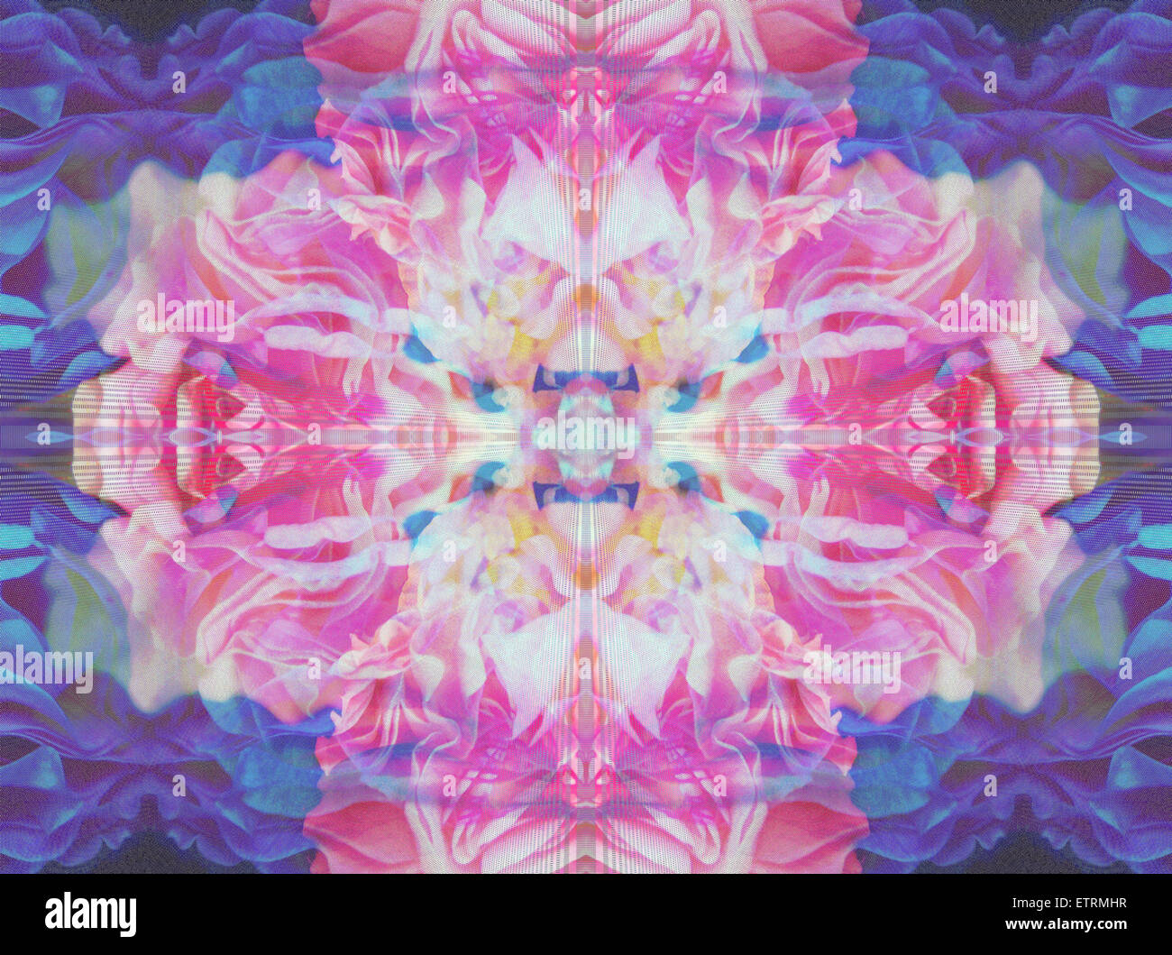 Abstract floral multicolore couche photographique montage travailler Banque D'Images