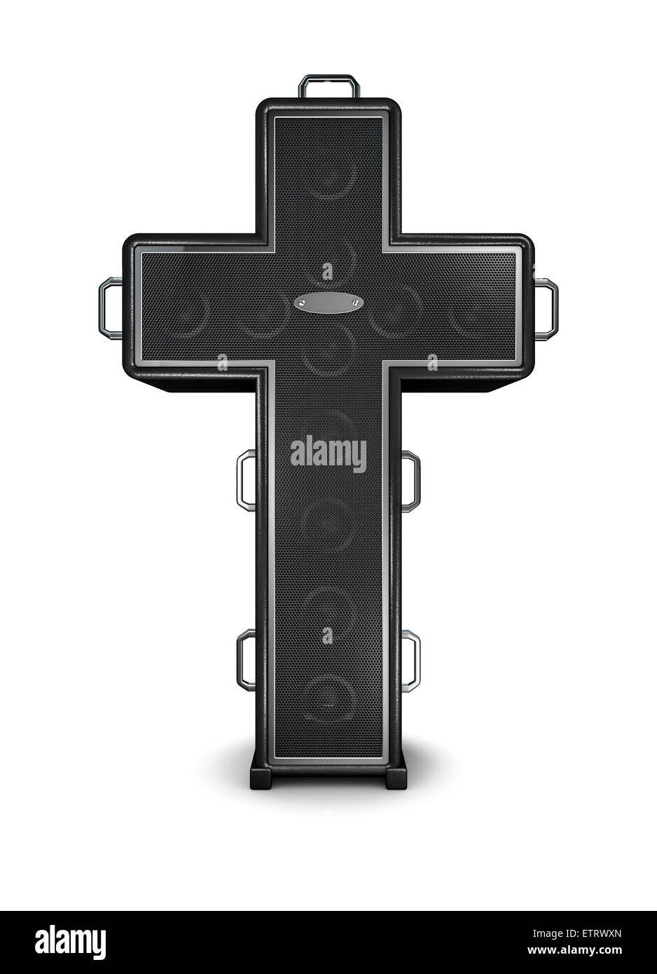 Le rendu 3D de l'amplificateur de musique en forme de croix Banque D'Images