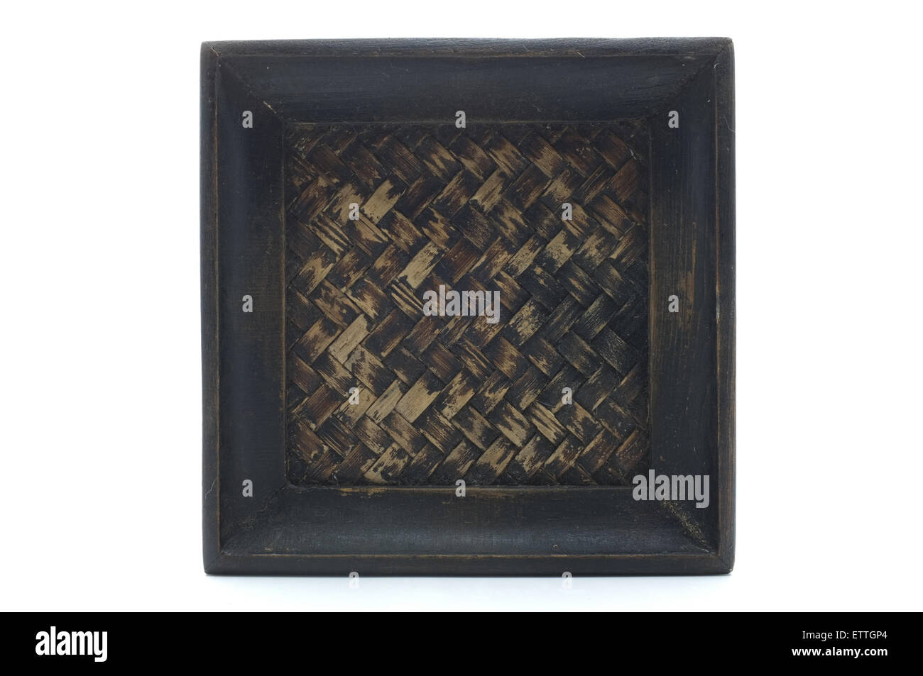 Coaster, boire des boissons, de la bière, coaster coaster coaster verre fabriqué à partir de bois, bambou Banque D'Images