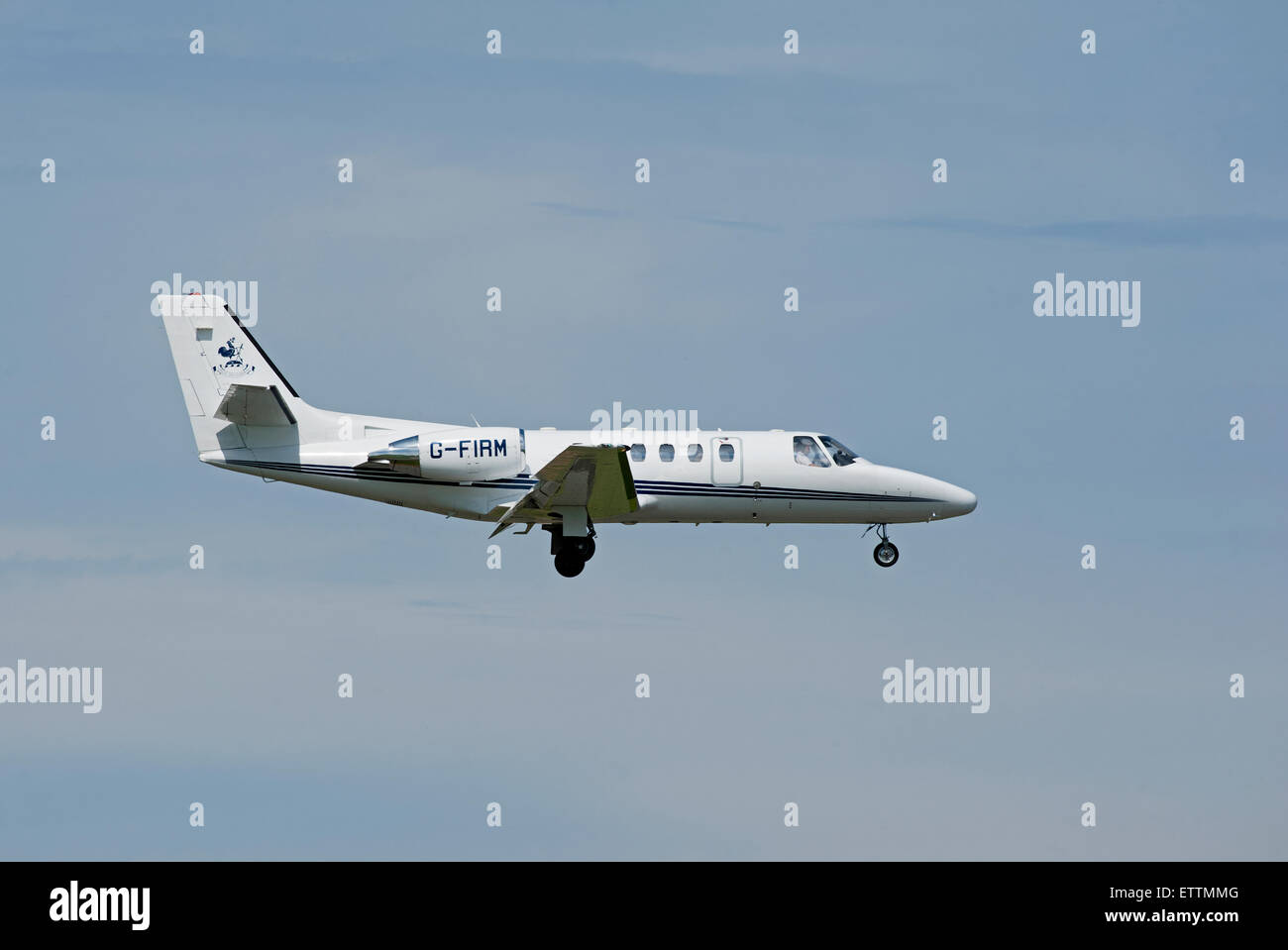 Cessna Citation Bravo 550 entrée en Dalcross aéroport. Inverness en Écosse. 9886 SCO Banque D'Images