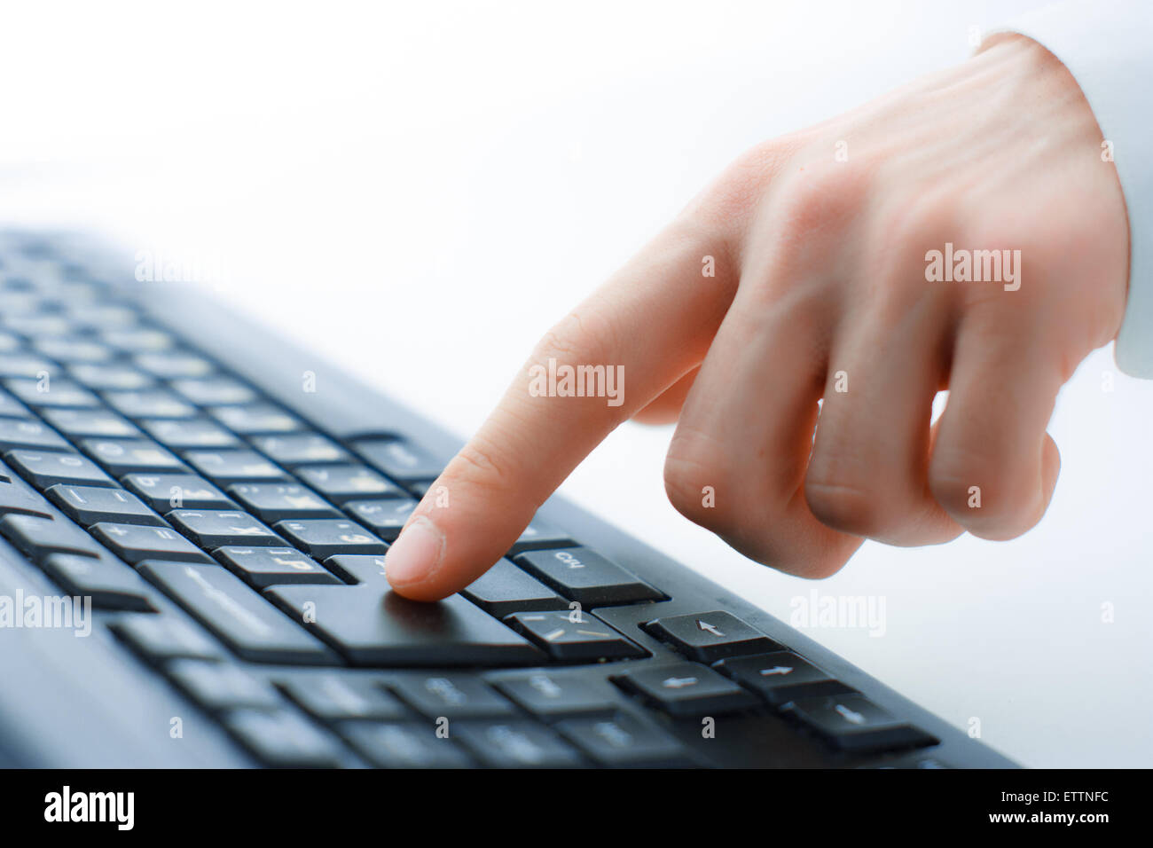 Les mains sur le clavier Banque D'Images
