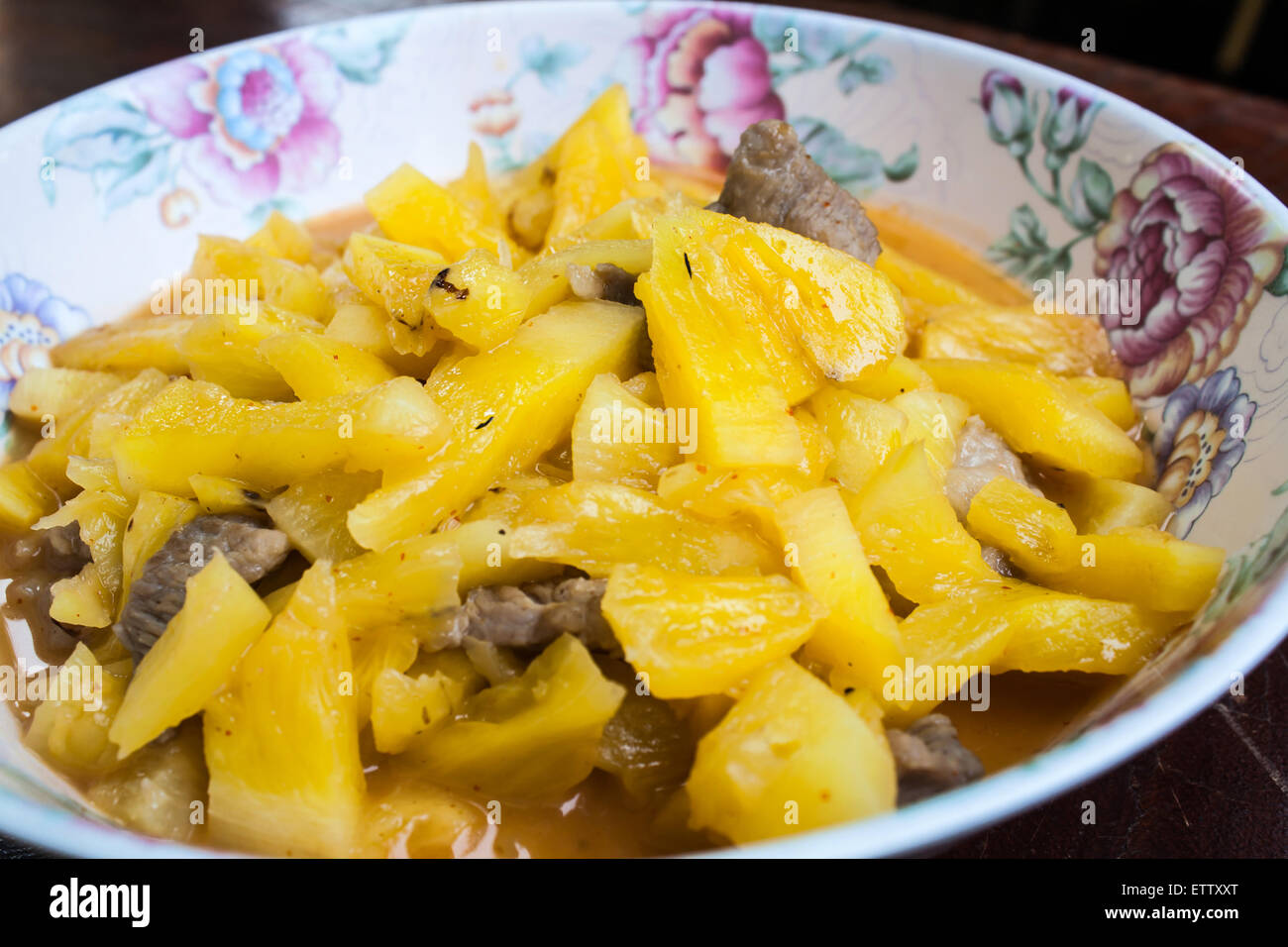 Sauté de porc aux fruits Ananas Stock Photo Banque D'Images