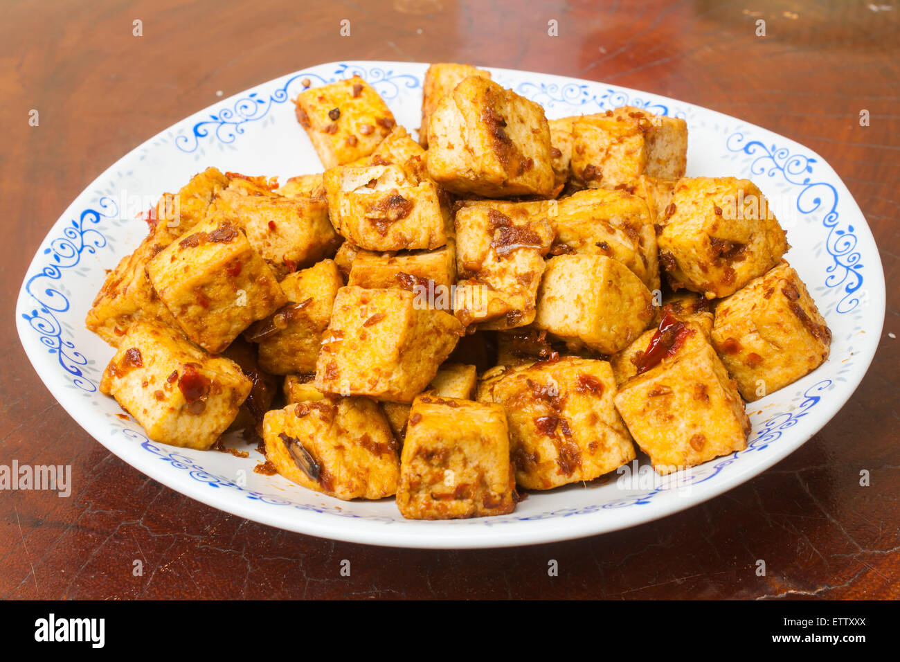 Sauté de tofu avec pâte de curry Stock Photo Banque D'Images