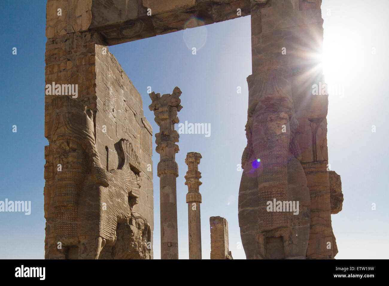 L'Iran, Persepolis, la porte de toutes les nations à rétro-éclairage Banque D'Images