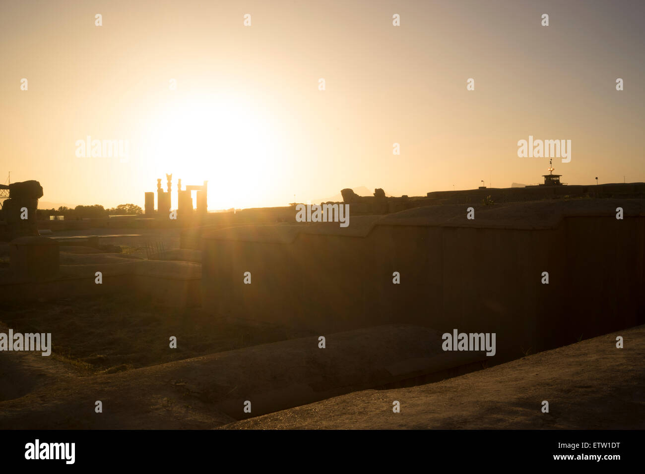 L'Iran, Persepolis au coucher du soleil Banque D'Images