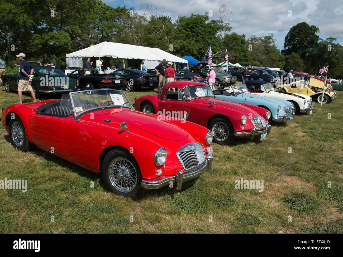 Voitures anciennes à une exposition de voiture Banque D'Images