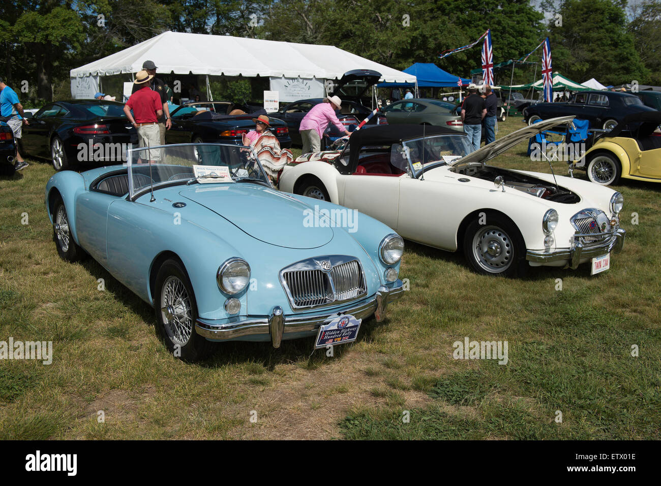 Voitures anciennes à une exposition de voiture Banque D'Images