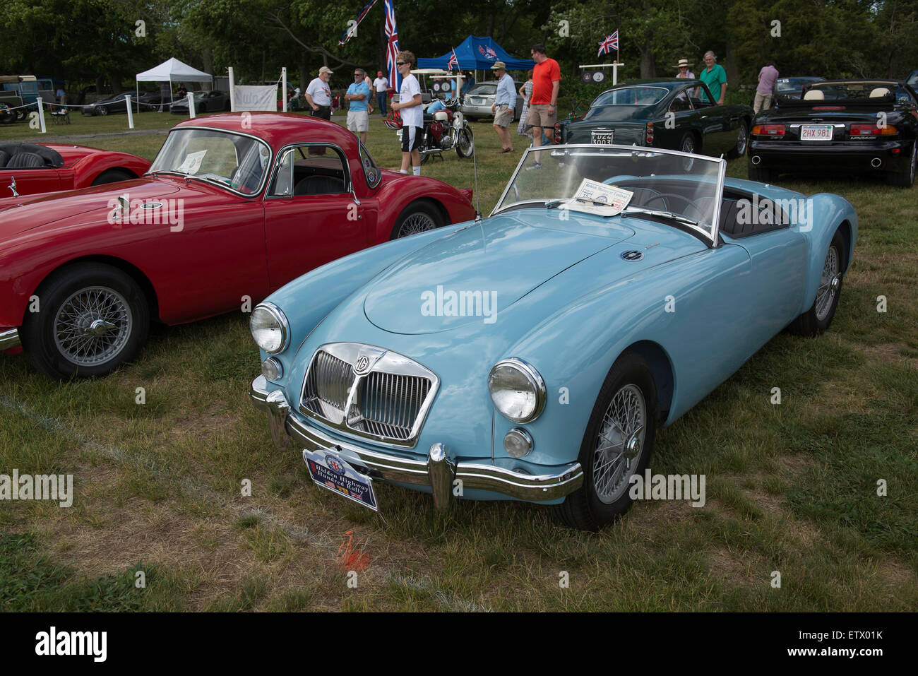 Voitures anciennes à une exposition de voiture Banque D'Images