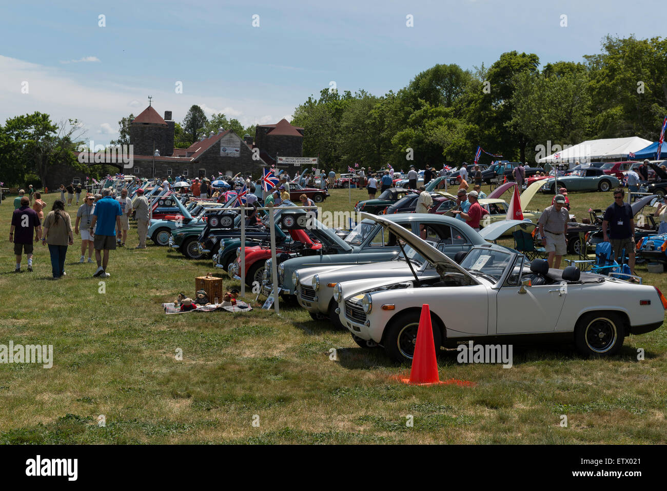 Voitures anciennes à une exposition de voiture Banque D'Images