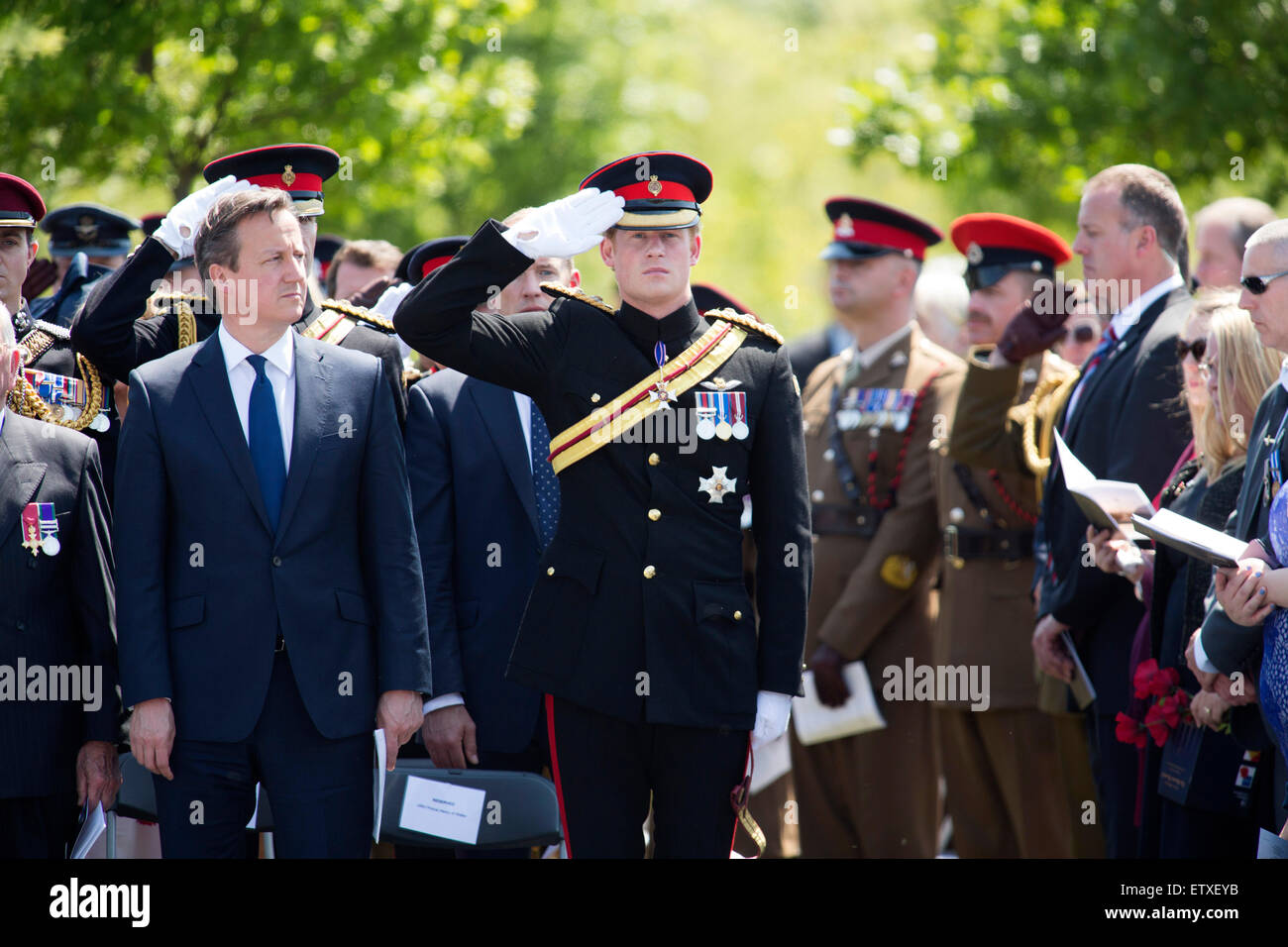 Son Altesse Royale le prince Harry et le premier ministre David Cameron de prendre part à la cérémonie de dédicace du Bastion mur à la NMA Banque D'Images