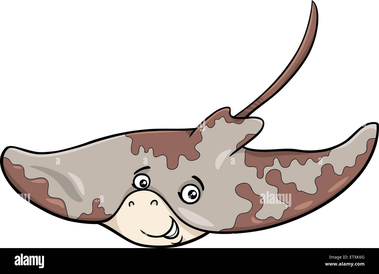 Cartoon Illustration de raie Animal marin Illustration de Vecteur