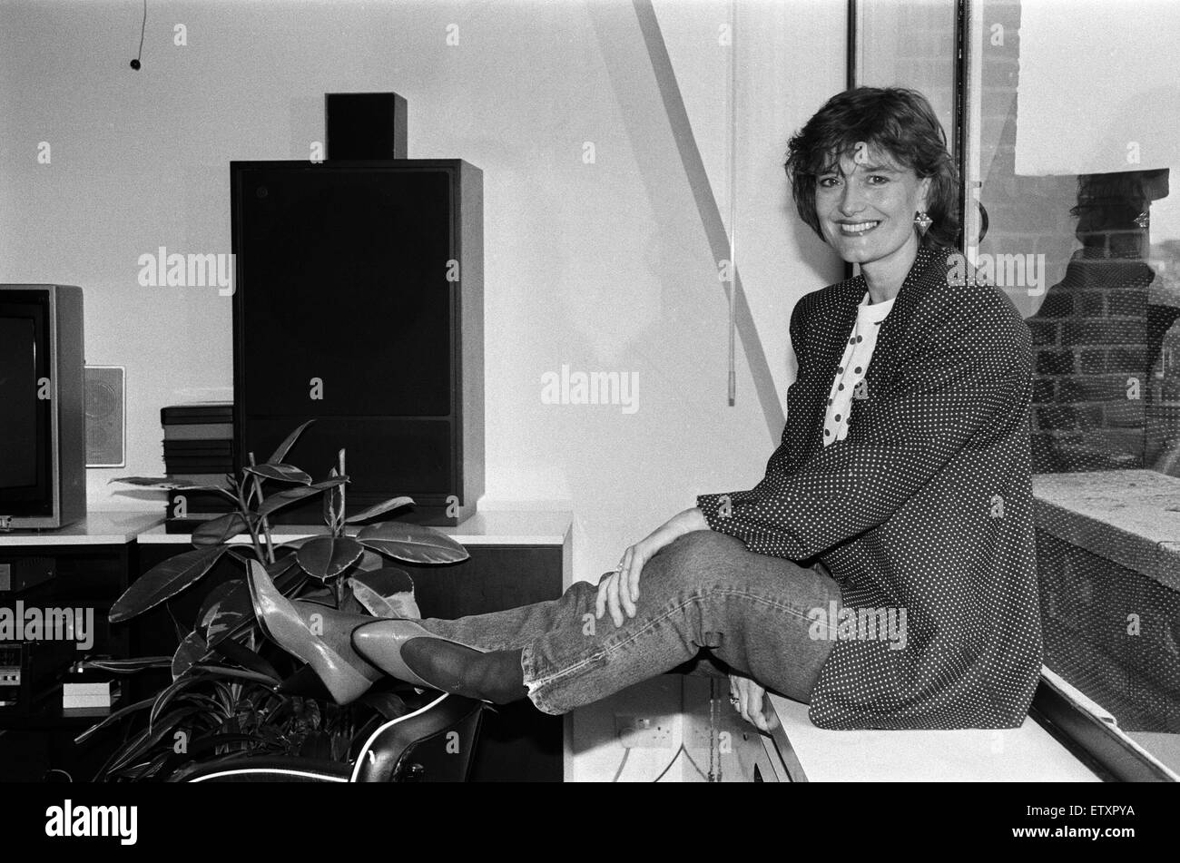 Singer Linda Thompson, qui vient de sortir un nouvel album solo après sa séparation de mari Richard. 6e juin 1985. Banque D'Images