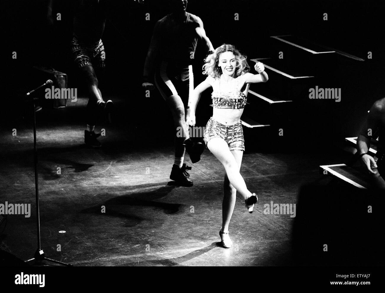 Kylie Minogue en concert à Liverpool Empire Theatre, Merseyside. 19 octobre 1989. Banque D'Images