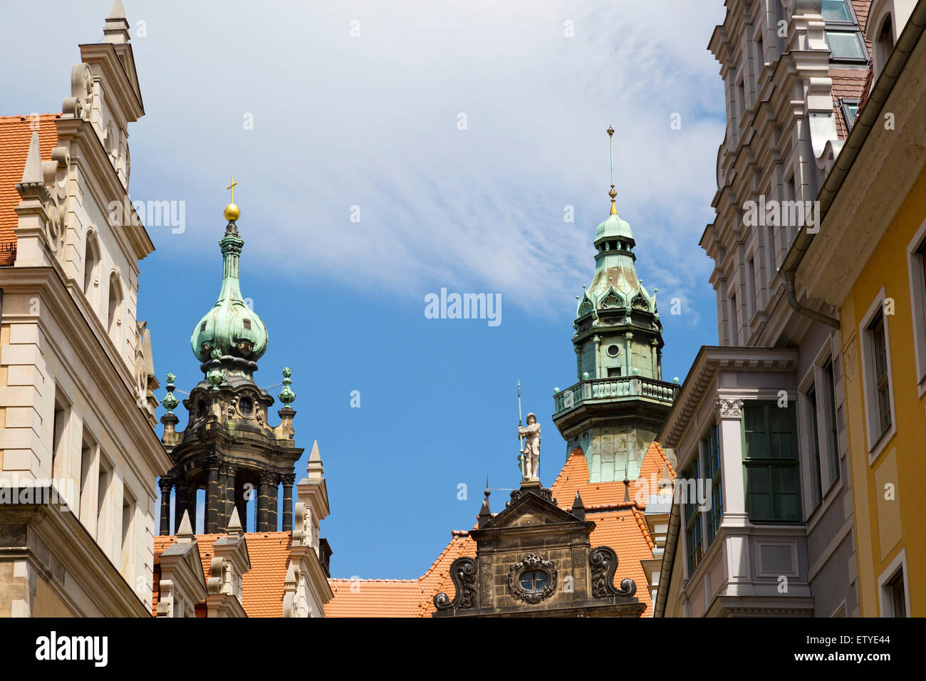 L'architecture baroque de la vieille ville de Dresde, Saxe, Allemagne Banque D'Images