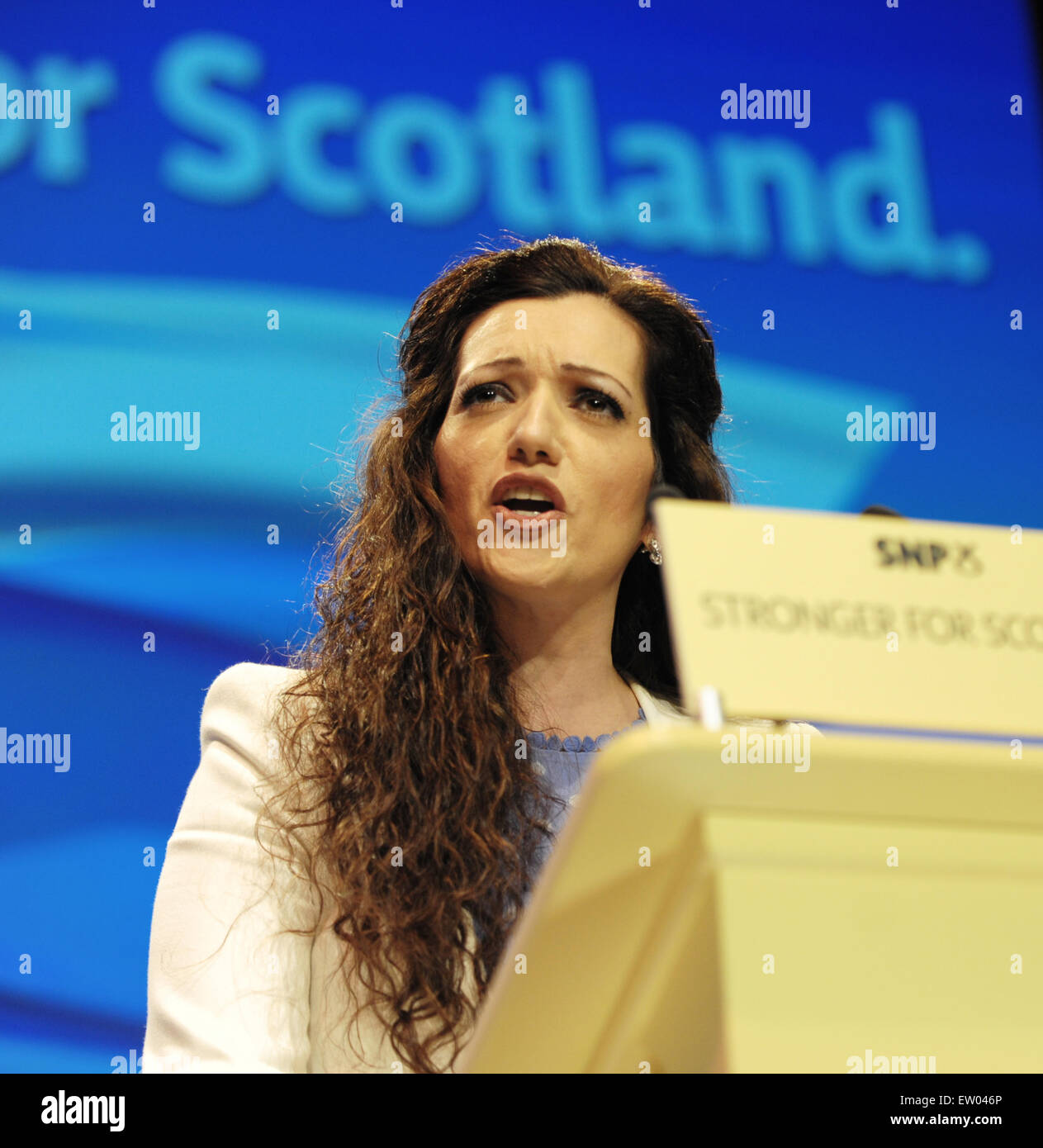 Le Parti national écossais ont tenu leur conférence de printemps à la SECC à Glasgow avant l'élection générale du 7 mai avec 3 000 délégués présents. Doté d''Ahmed-Sheikh Tasmina : où : Glasgow, Royaume-Uni Quand : 28 mars 2015 C Banque D'Images