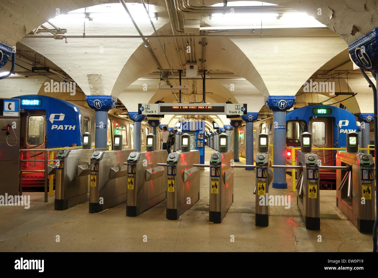 La gare de chemin, Hoboken, entrée privée, New York, NYC, USA Banque D'Images