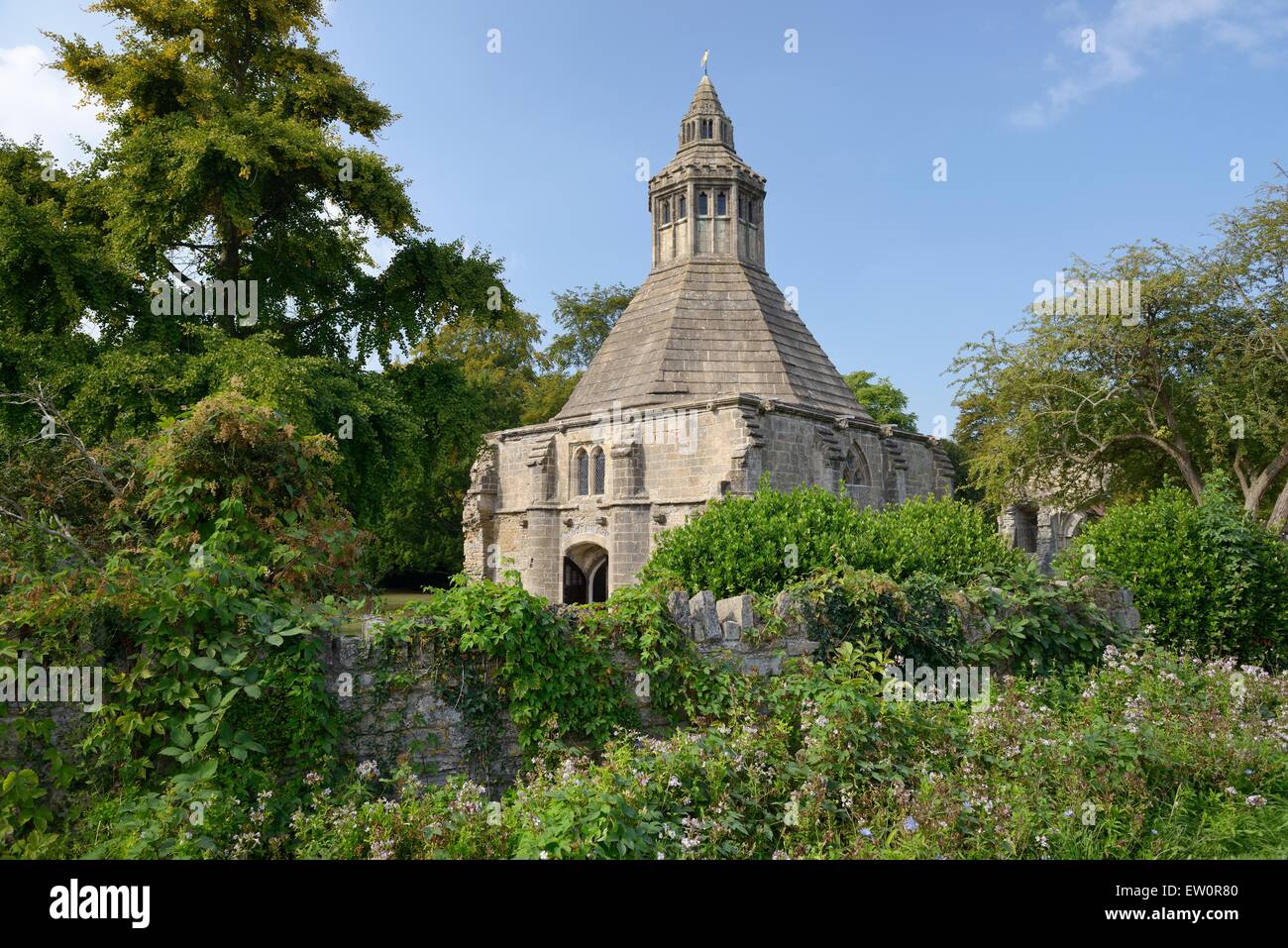 Abbaye de Glastonbury, Somerset, Angleterre. Le 14e siècle Abbé's Kitchen Banque D'Images