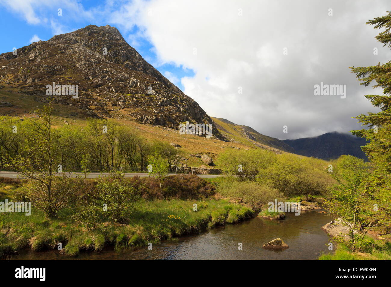 La face nord de Tryfan Banque D'Images