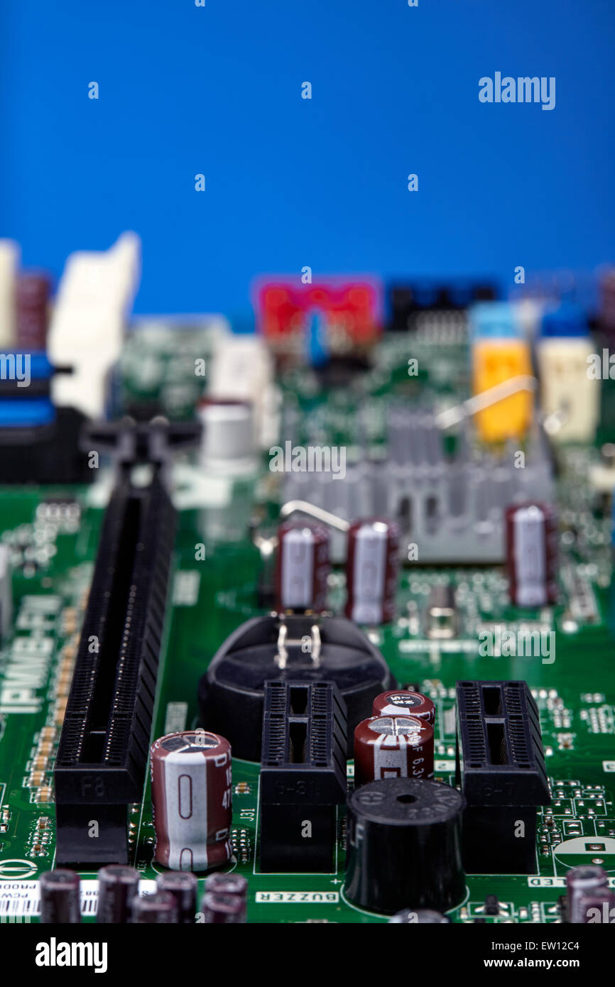 Le PCI-Express sur la carte mère Banque D'Images