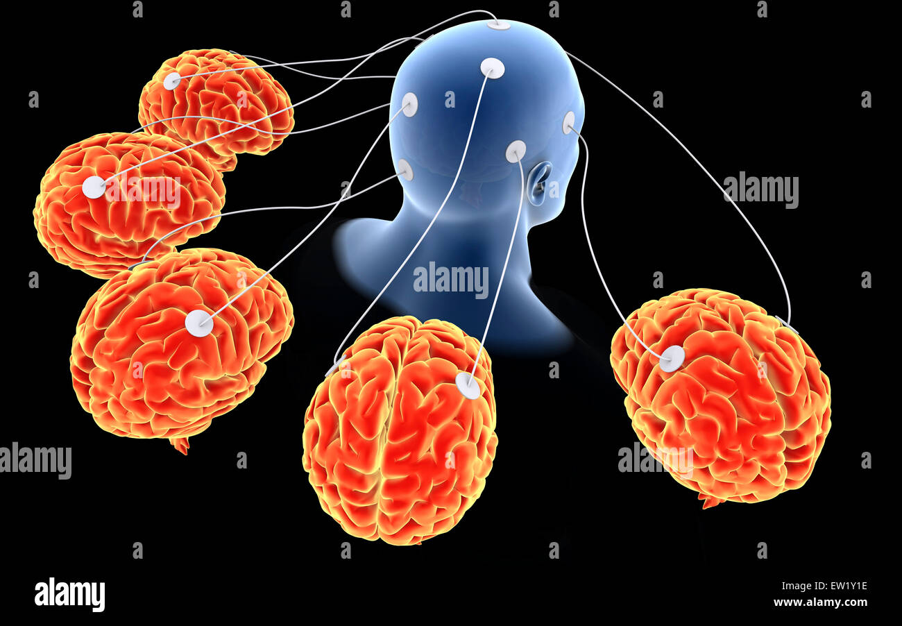 Image conceptuelle de traitement du cerveau. Banque D'Images