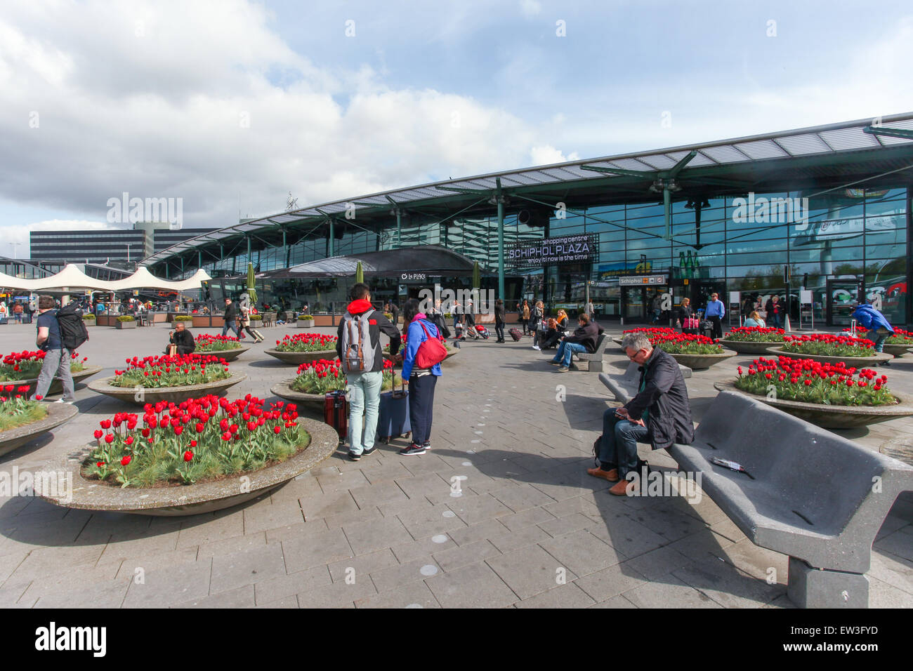 Entrée principale de l'aéroport de Schiphol Banque D'Images